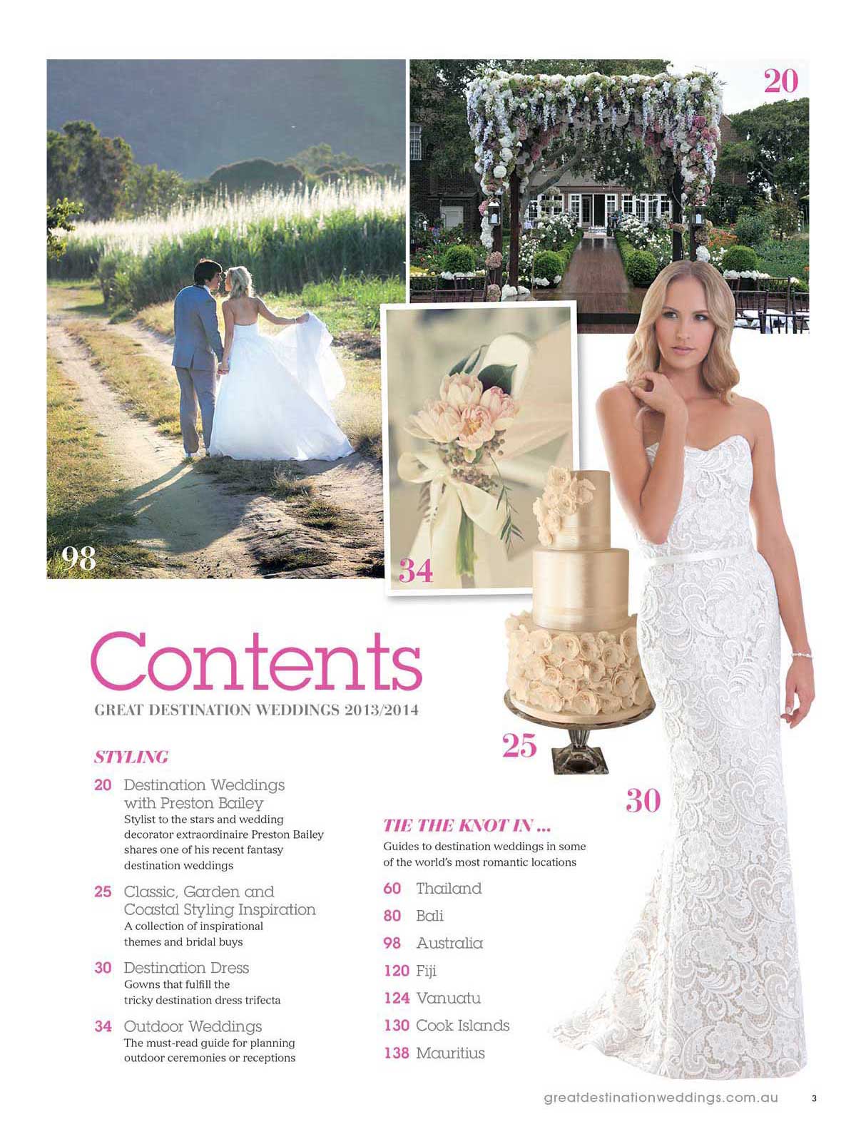 Issue 2013 Great Destination Weddings